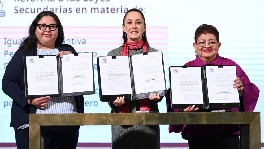 FIRMA PRESIDENTA CLAUDIA SHEINBAUM DECRETO POR EL QUE SE REFORMAN LEYES SECUNDARIAS PARA PROTEGER A LAS MUJERES EN MÉXICO