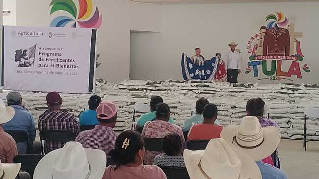 IMPACTA AGRICULTURA A MÁS DE 47 MIL HECTÁREAS DE CULTIVOS CON FERTILIZANTES PARA EL BIENESTAR 2025 EN TAMAULIPAS