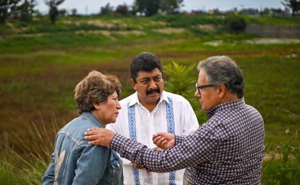 Delfina Gómez e Higinio Martínez Inauguran Geomembrana de la Olla de Captación de Agua “Tláloc” en Texcoco