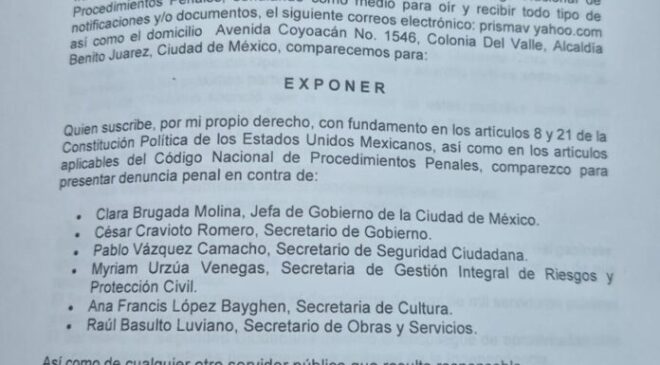Presenta Acción Nacional Denuncia Penal por Fallecimientos en Festejos en Reforma