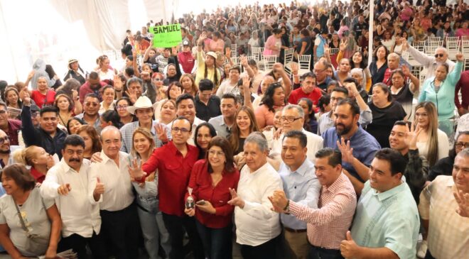 Realizan los Senadores Mariela Gutiérrez e Higinio Martínez Multitudinaria Asamblea Estatal a Favor del Segundo Piso de la Cuarta Transformación